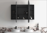LED Bondi 1500x900 Black Oak Shaving Cabinet - Image 3