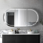 LED Bondi 1800x900 Black Oak Shaving Cabinet - Image 2