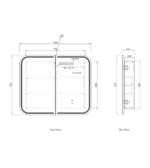 LED Newport 900(W)x750(H) Shaving Cabinet - Premium Edition - Image 12