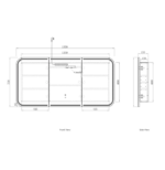 LED Newport 1500(W)x750(H)Shaving Cabinet - Premium Edition - Image 4