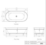 Attica Bondi 1700 Gloss White Bath - Image 5