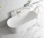 Attica Bondi 1700 Matte White Bath with Overflow - Image 4