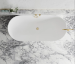 Attica Bondi 1700 Matte White Bath with Overflow - Image 3