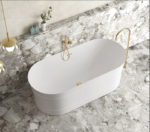 Attica Bondi 1500 Matte White Bath with Overflow - Image 5