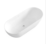 Attica Manolo 1700 Matte White Bath with Overflow - Image 3