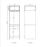 Hampshire Laundry 2100 Black Tall Washing Machine Cabinet - Image 4