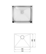 Hampshire Black Base Laundry Cabinet with Stone Top and Sink 1300x600x900 - Image 6