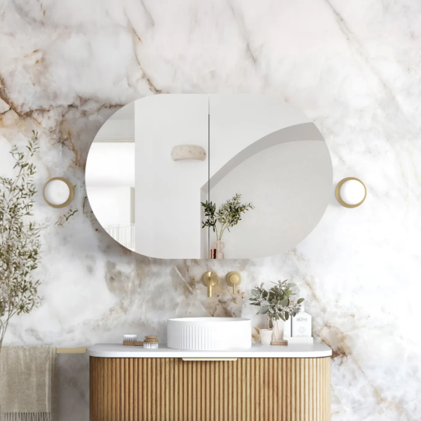 Bondi 900x600 Natural Oak Shaving Cabinet