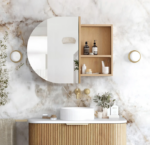 Bondi 900x600 Natural Oak Shaving Cabinet - Image 6