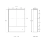 Marlo 600x800 Matte Black Shaving Cabinet - Image 5