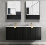 Marlo 600x800 Matte Black Shaving Cabinet - Image 2
