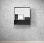 Marlo 750x800 Matte Black Shaving Cabinet