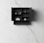 Marlo 750x800 Matte Black Shaving Cabinet - Image 3