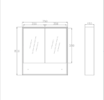 Marlo 750x800 Matte Black Shaving Cabinet - Image 4