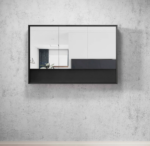 Marlo 1200x800 Matte Black Shaving Cabinet