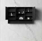 Marlo 1200x800 Matte Black Shaving Cabinet - Image 3