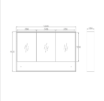 Marlo 1200x800 Matte Black Shaving Cabinet - Image 4