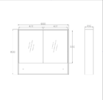 Byron 900x800 Shaving Cabinet - Image 8