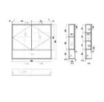 Byron 900x800 Shaving Cabinet - Image 11