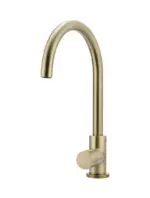 Round Gooseneck Kitchen Mixer Tap with Pinless Handle - Image 44