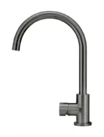 Round Gooseneck Kitchen Mixer Tap with Pinless Handle - Image 28