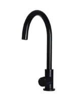 Round Gooseneck Kitchen Mixer Tap with Pinless Handle - Image 48